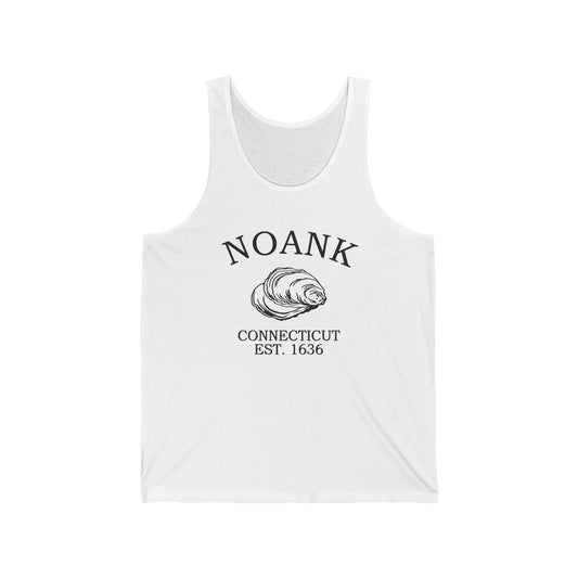 Noank Connecticut Vintage Retro Unisex Cotton Jersey Tank Top - Black Logo