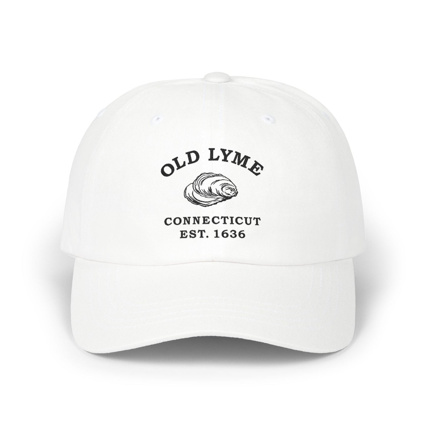 Old Lyme Connecticut Classic Cotton Cap - Black Logo