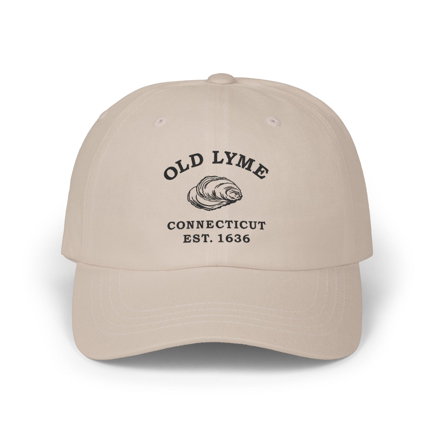 Old Lyme Connecticut Classic Cotton Cap - Black Logo