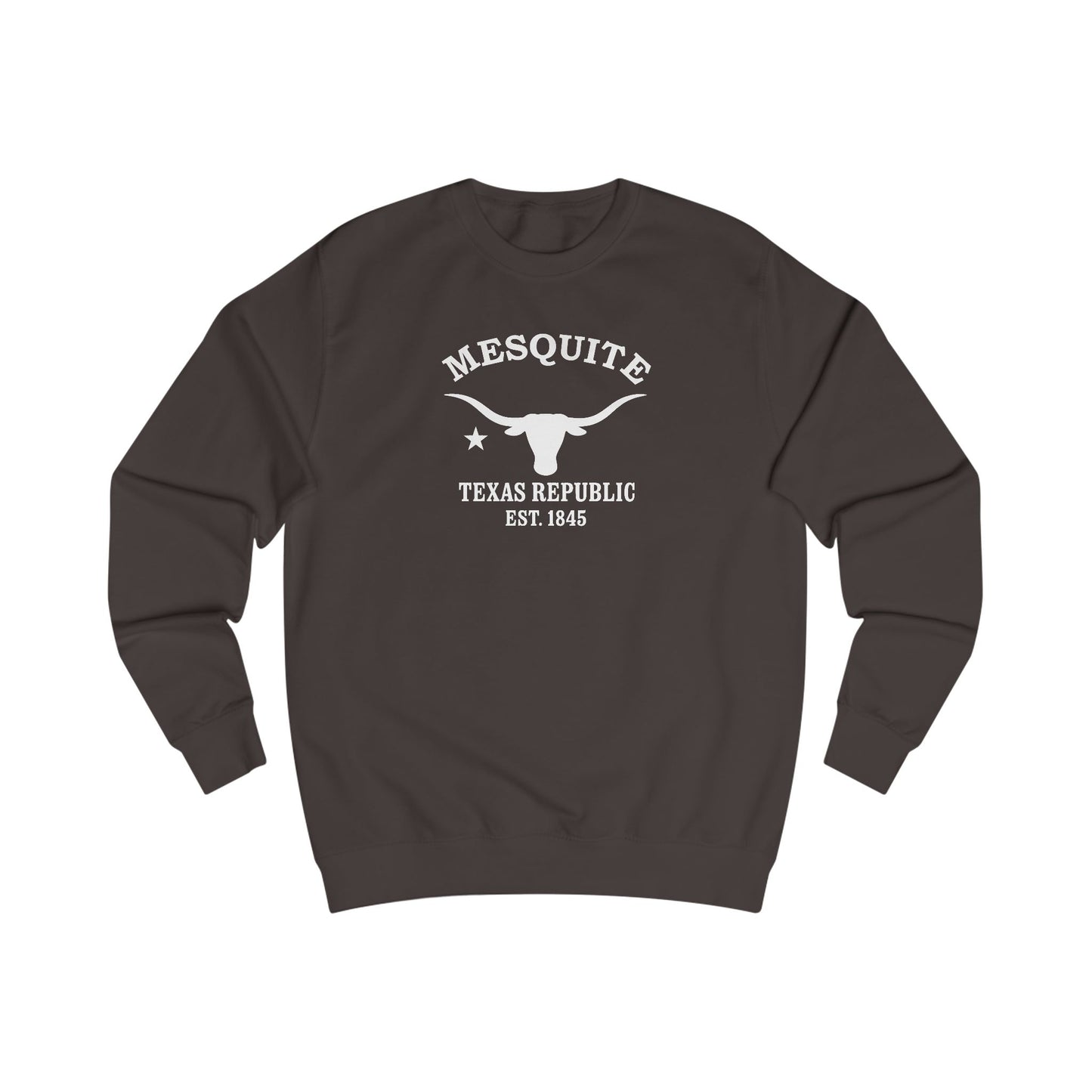 Mesquite Texas Vintage Retro Premium Crewneck Sweatshirt - White Logo - Bottle Green