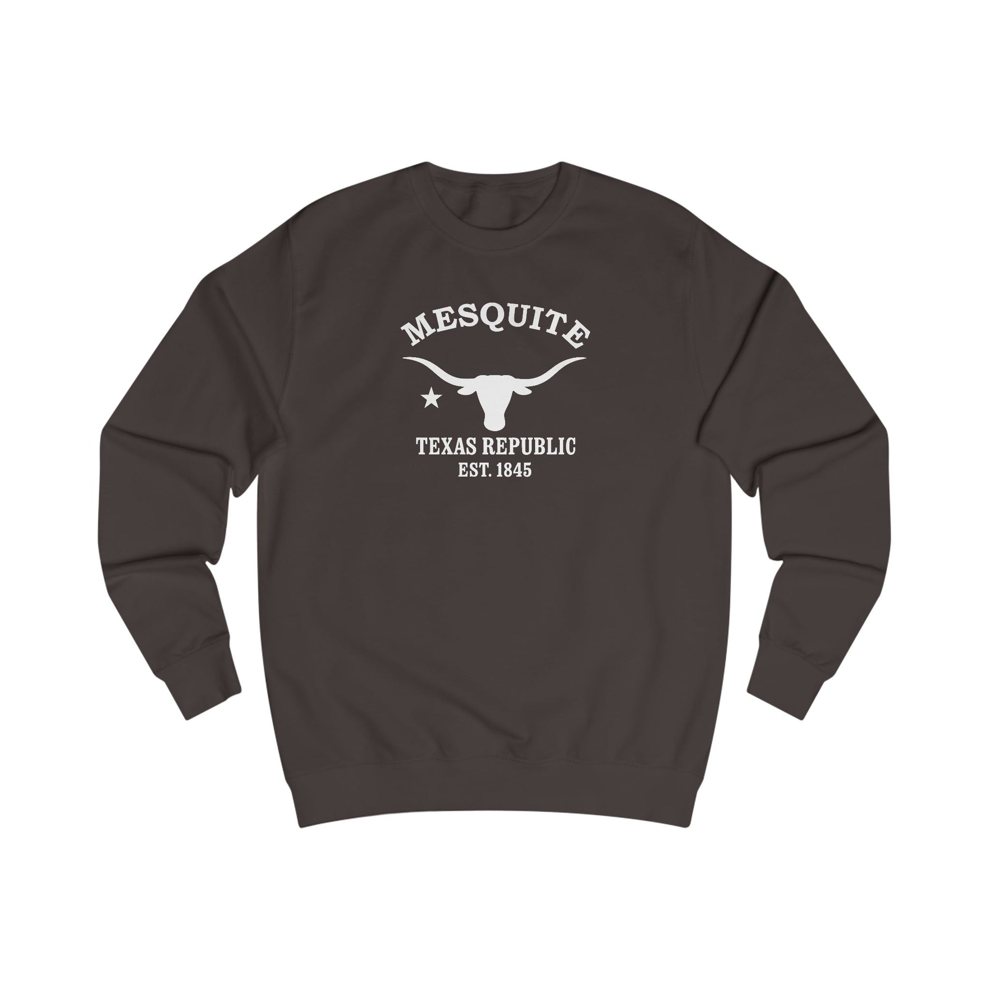 Mesquite Texas Vintage Retro Premium Crewneck Sweatshirt - White Logo - Bottle Green