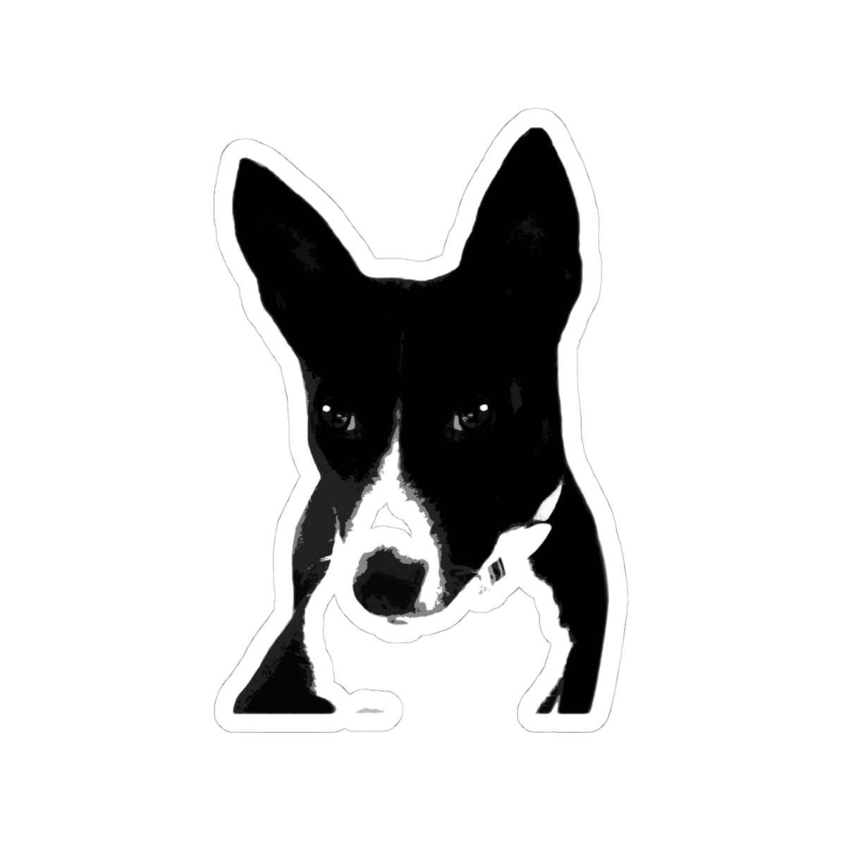 A Life Well Lived Basenji Retro Vinyl Sticker - Black Logo