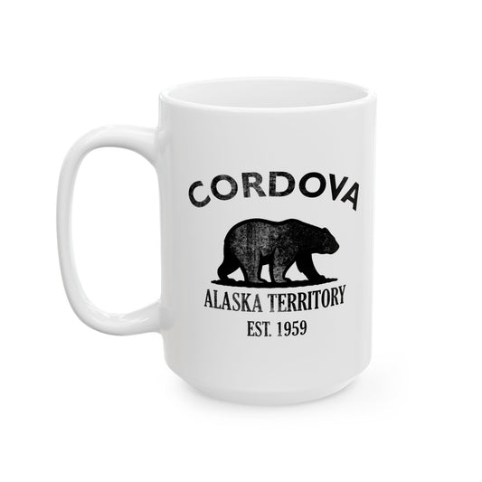 Cordova Alaska Vintage Retro Ceramic Mug - Black Logo