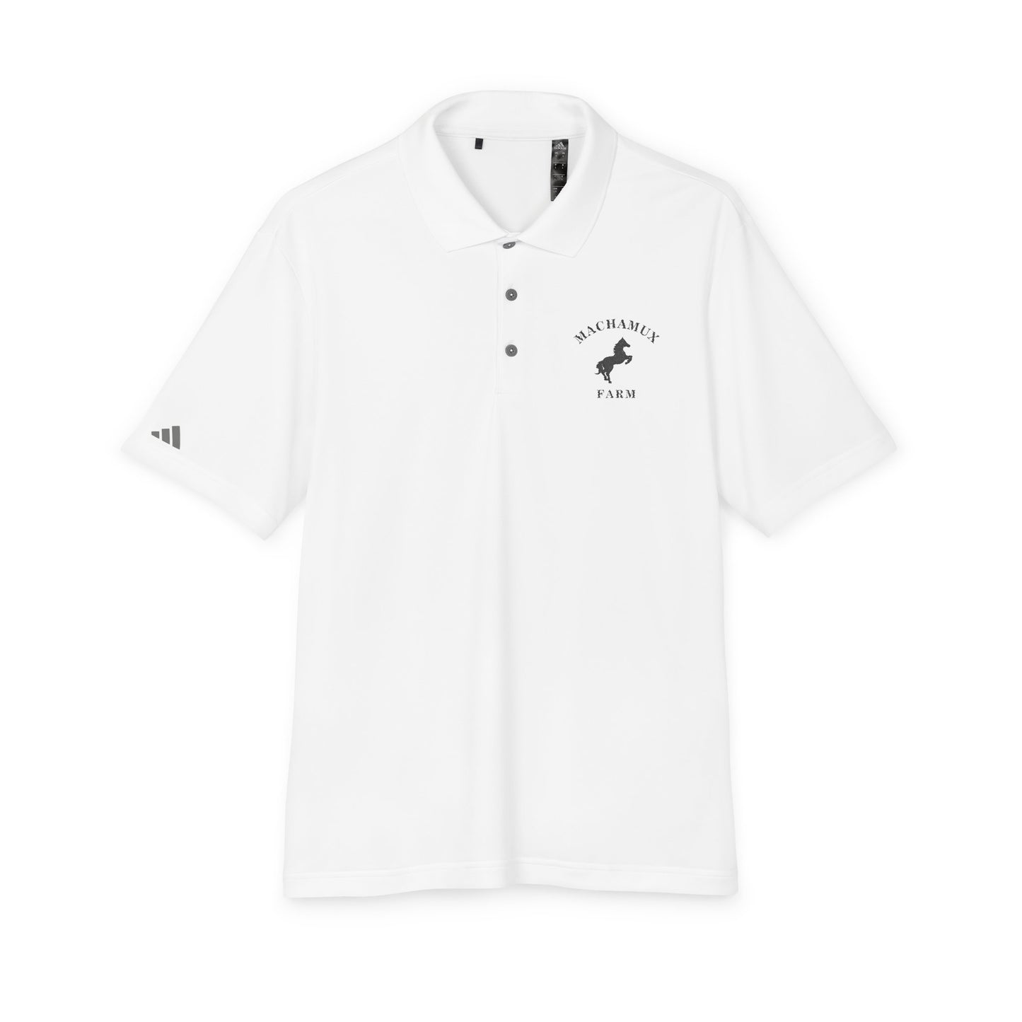 Machamux Farm Vintage Retro Embroidered Performance Polo Shirt - Black Logo