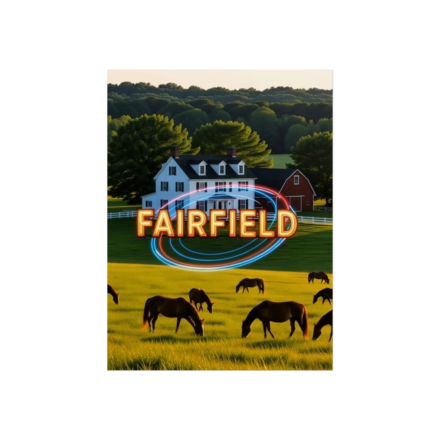 Fairfield Connecticut Vintage Retro Giclée Print Art Series Poster