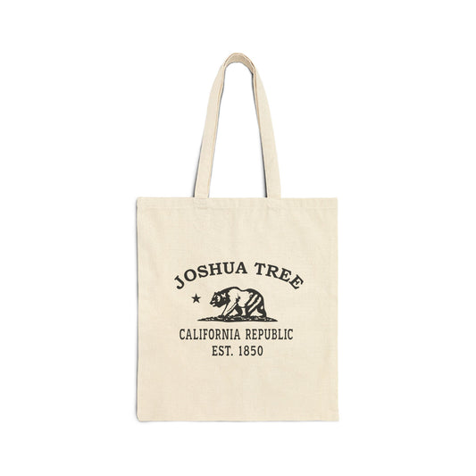 Joshua Tree California Vintage Retro Cotton Canvas Tote Bag - Black Logo