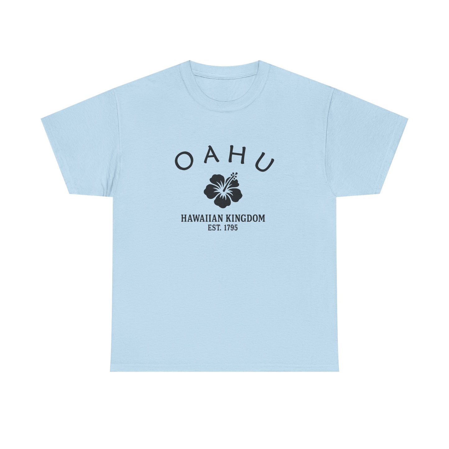 Oahu Hawaii Vintage Retro Unisex Heavy Cotton Tee - Black Logo