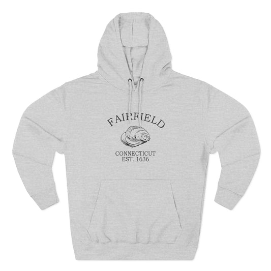Fairfield Connecticut Vintage Retro Unisex Heavy Cotton Hoodie - Black Logo