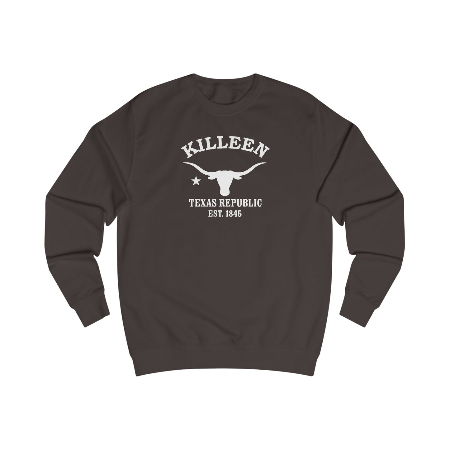 Killeen Texas Vintage Retro Premium Crewneck Sweatshirt - White Logo - Bottle Green