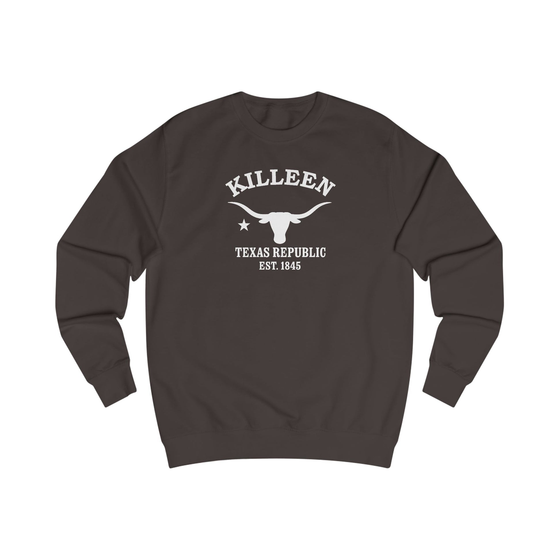 Killeen Texas Vintage Retro Premium Crewneck Sweatshirt - White Logo - Bottle Green