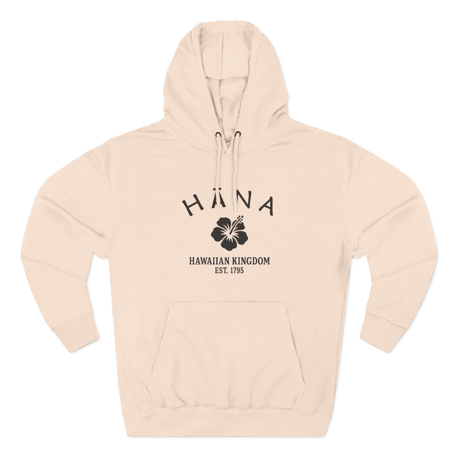 Hana Hawaii Vintage Retro Unisex Heavy Cotton Hoodie - Black Logo