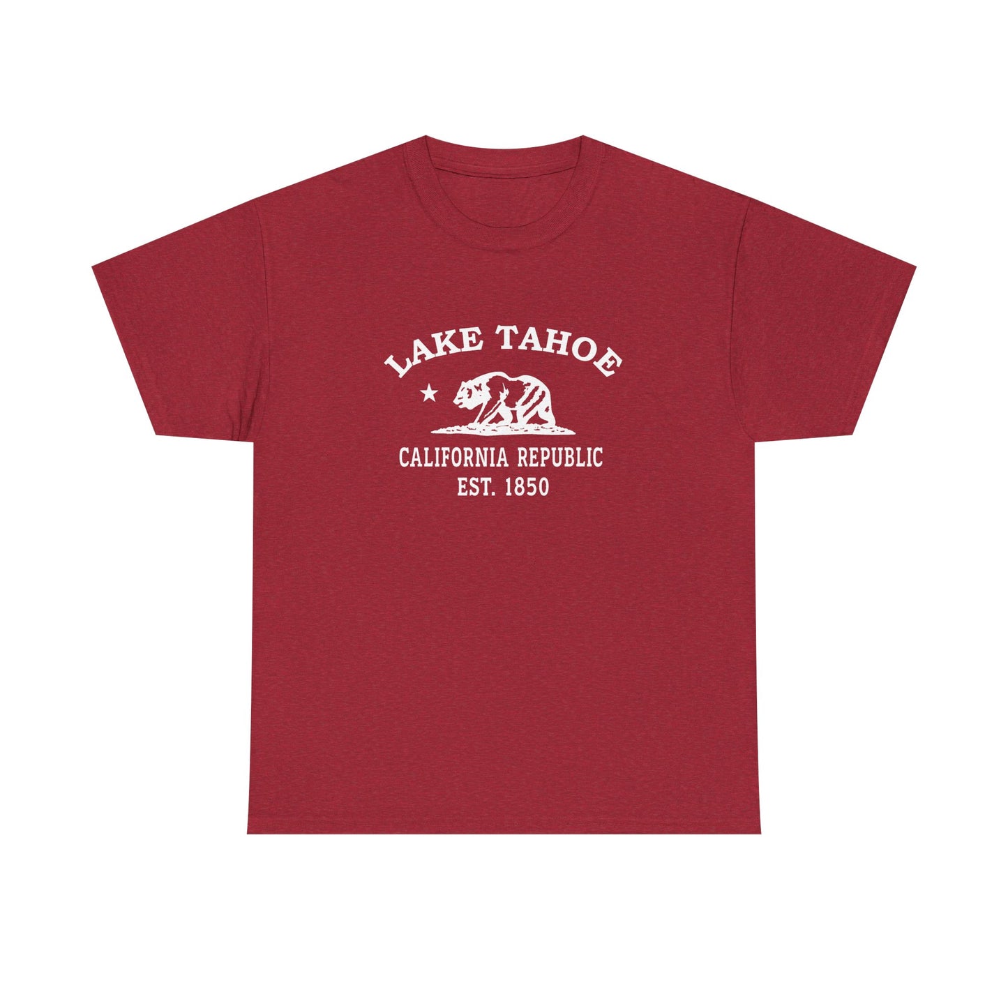 Lake Tahoe California Vintage Retro Unisex Heavy Cotton Tee - White Logo