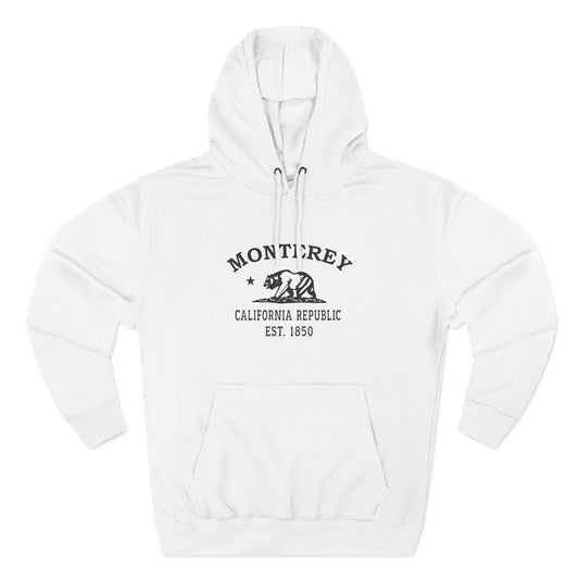Monterey California Vintage Retro Unisex Heavy Cotton Hoodie - Black Logo