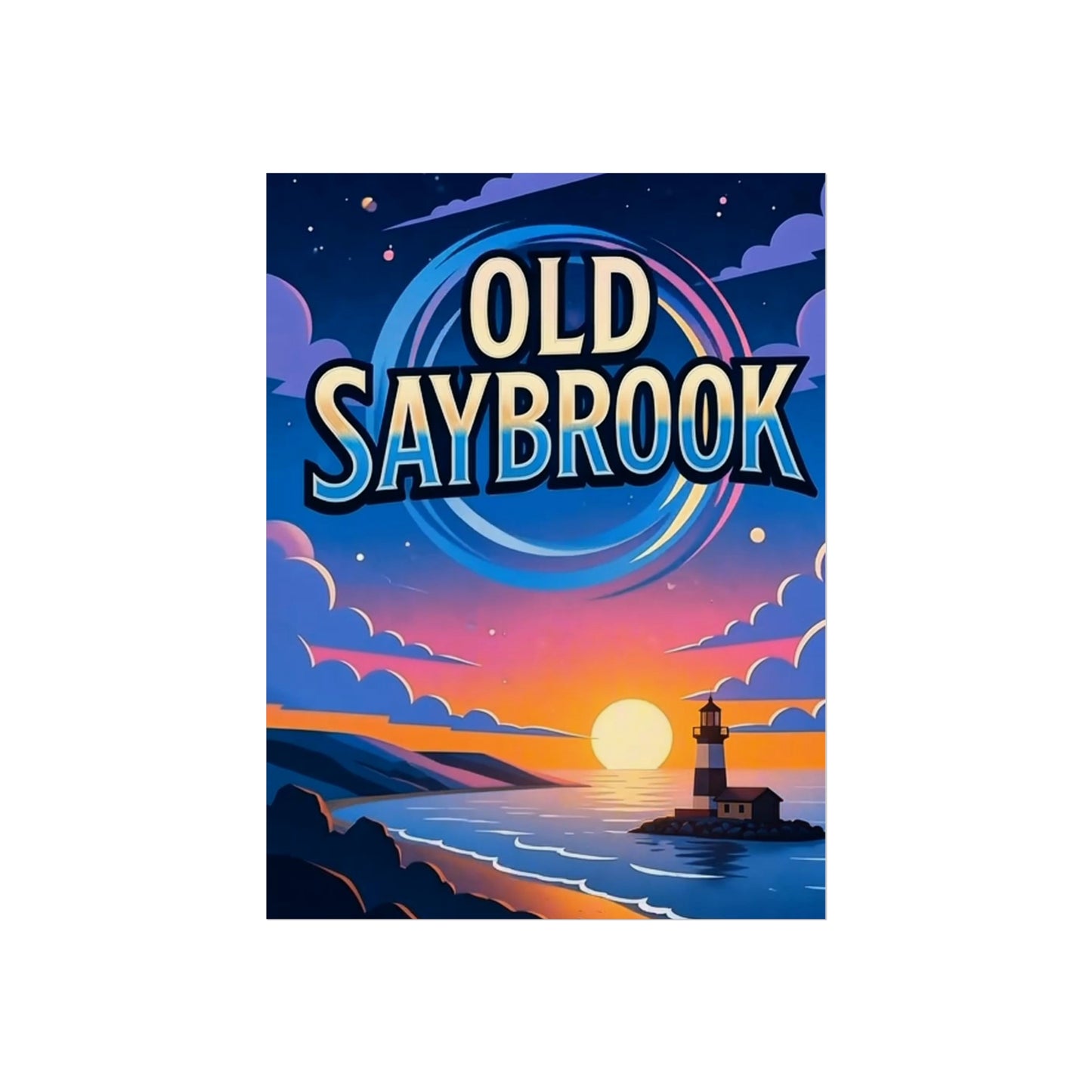 Old Saybrook Connecticut Vintage Retro Giclée Print Art Series Poster