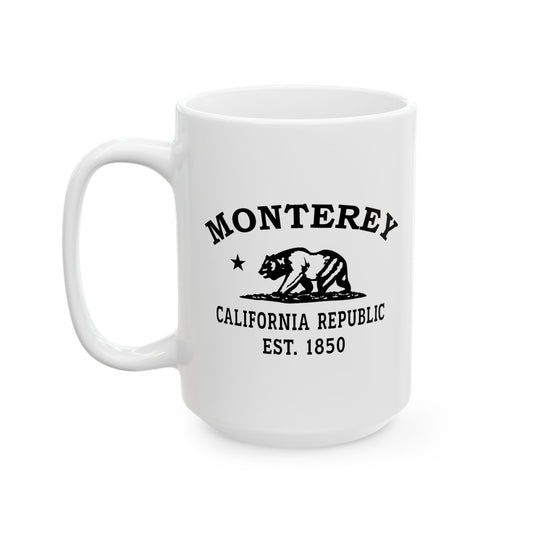 Monterey California Vintage Retro Ceramic Mug - Black Logo