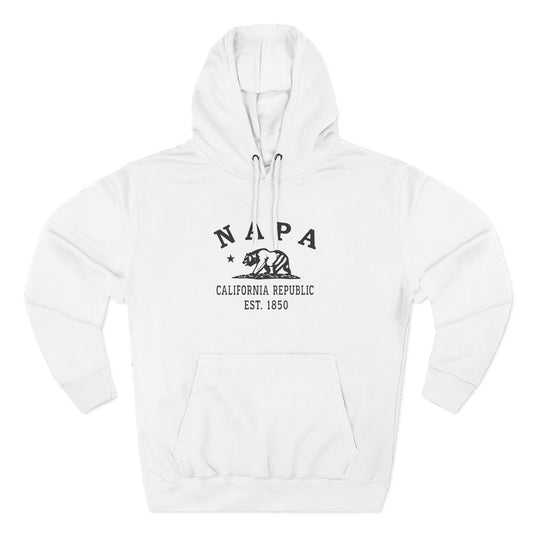 Napa California Vintage Retro Unisex Heavy Cotton Hoodie - Black Logo