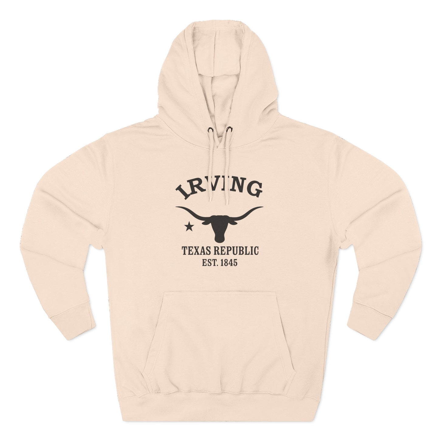 Irving Texas Vintage Retro Unisex Heavy Cotton Hoodie - Black Logo