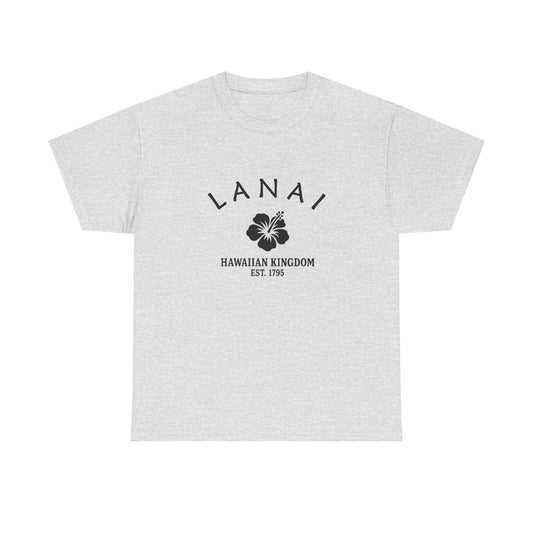 Lanai Hawaii Vintage Retro Unisex Heavy Cotton Tee - Black Logo