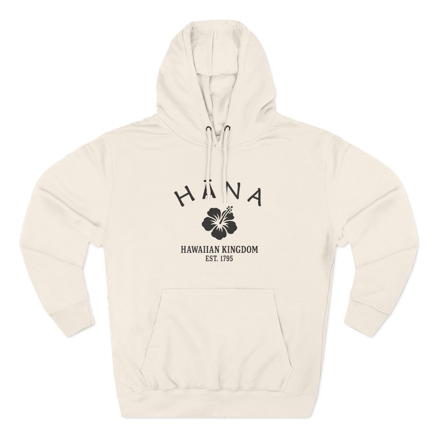 Hana Hawaii Vintage Retro Unisex Heavy Cotton Hoodie - Black Logo