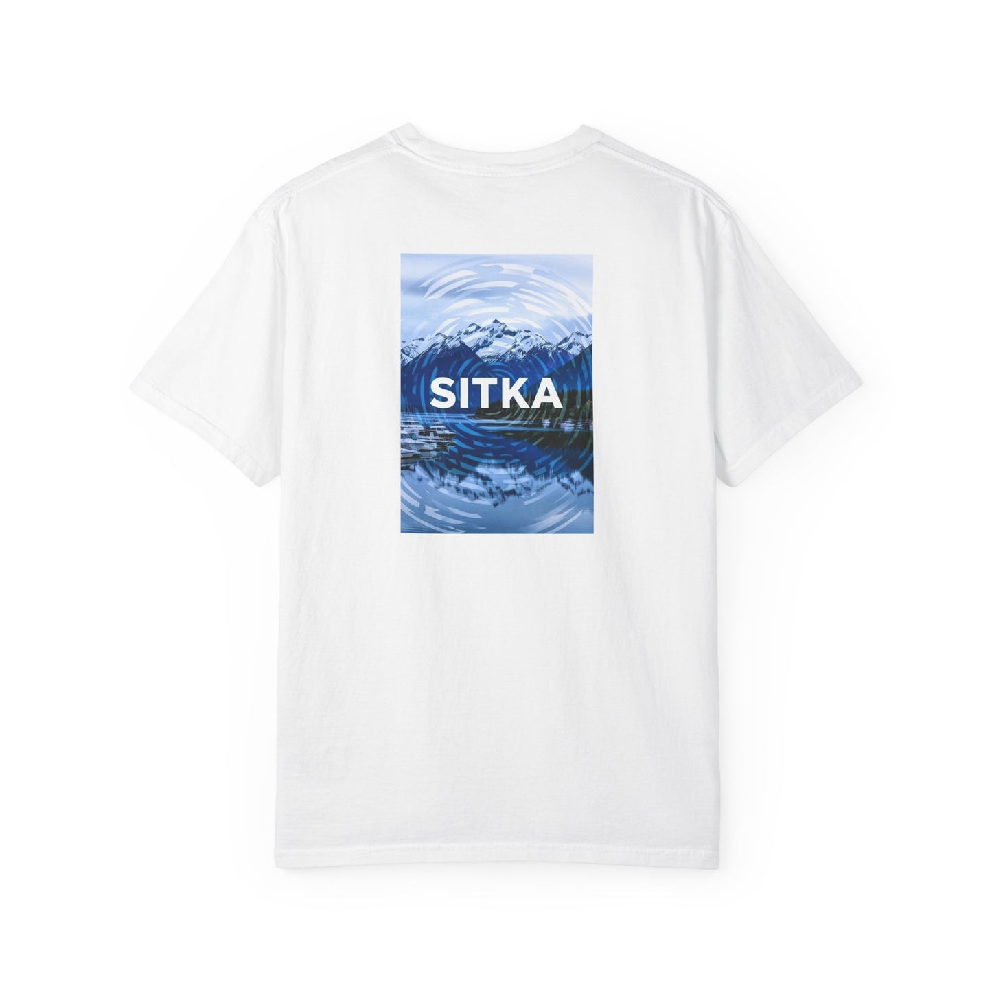 Sitka Alaska Vintage Retro Back Printed Art Series Cotton Tee - Black Logo