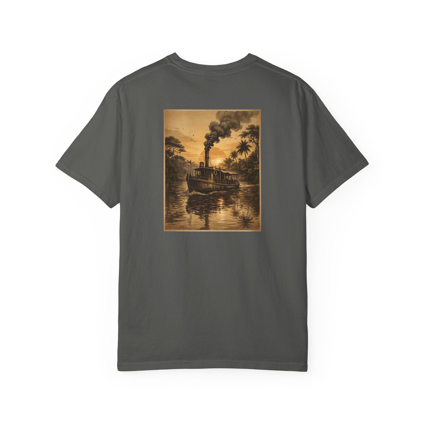 Vintage Retro Jungle River Steamboat Tee — Jungle Explorer
