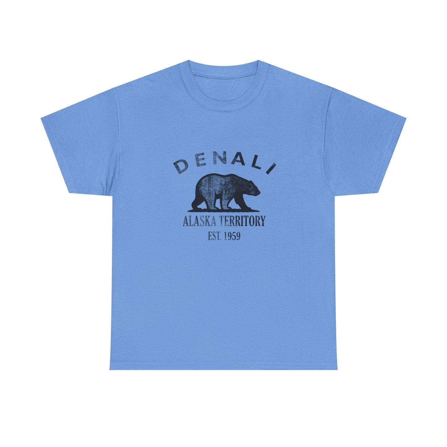 Denali Alaska Vintage Retro Unisex Heavy Cotton Tee - Black Logo