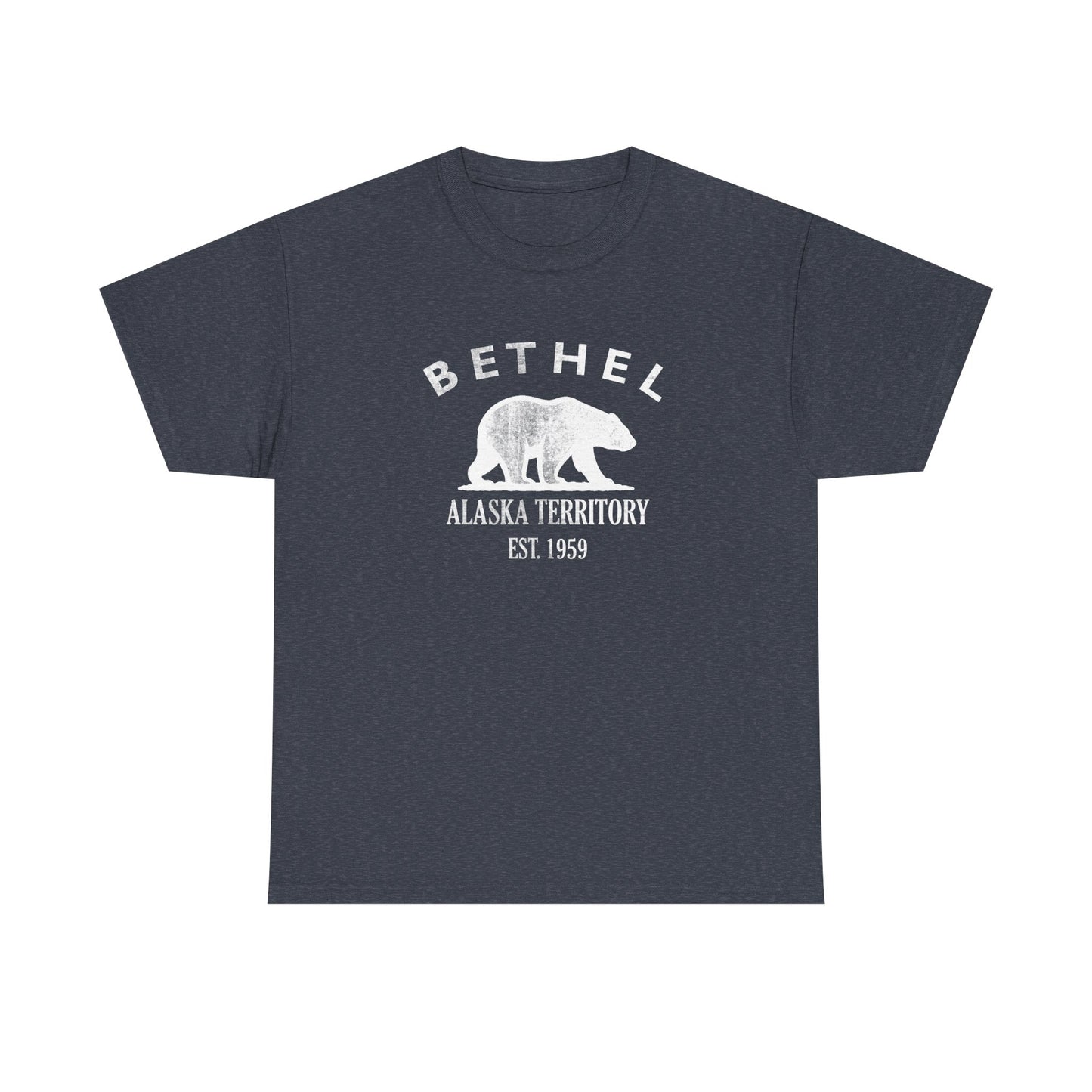 Bethel Alaska Vintage Retro Unisex Heavy Cotton Tee - White Logo