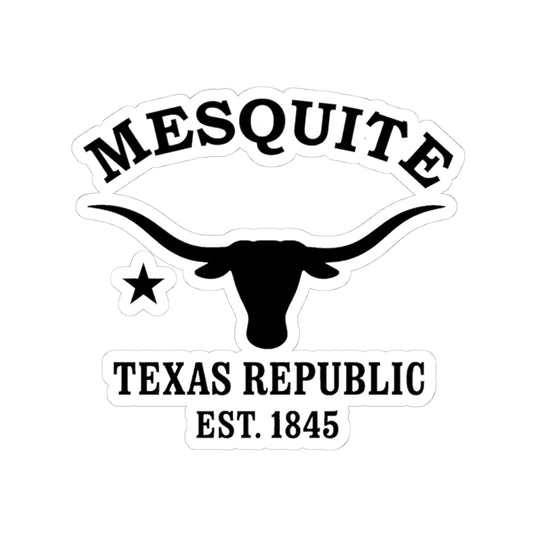 Mesquite Texas Vintage Retro Vinyl Sticker - Black Logo