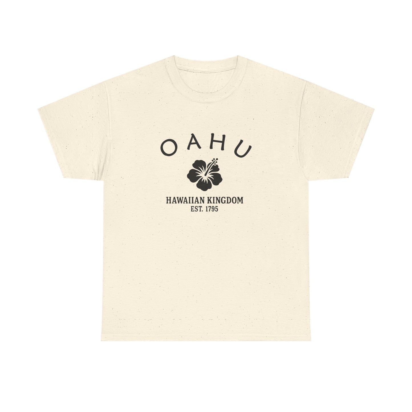 Oahu Hawaii Vintage Retro Unisex Heavy Cotton Tee - Black Logo