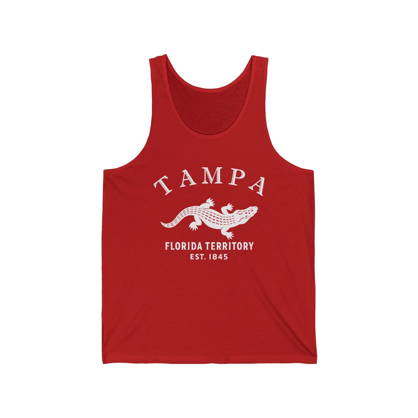 Tampa Florida Vintage Retro Unisex Cotton Jersey Tank Top - White Logo