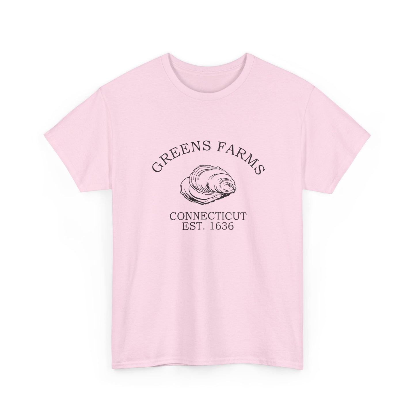 Greens Farms Connecticut Vintage Retro Unisex Heavy Cotton Tee - Black Logo