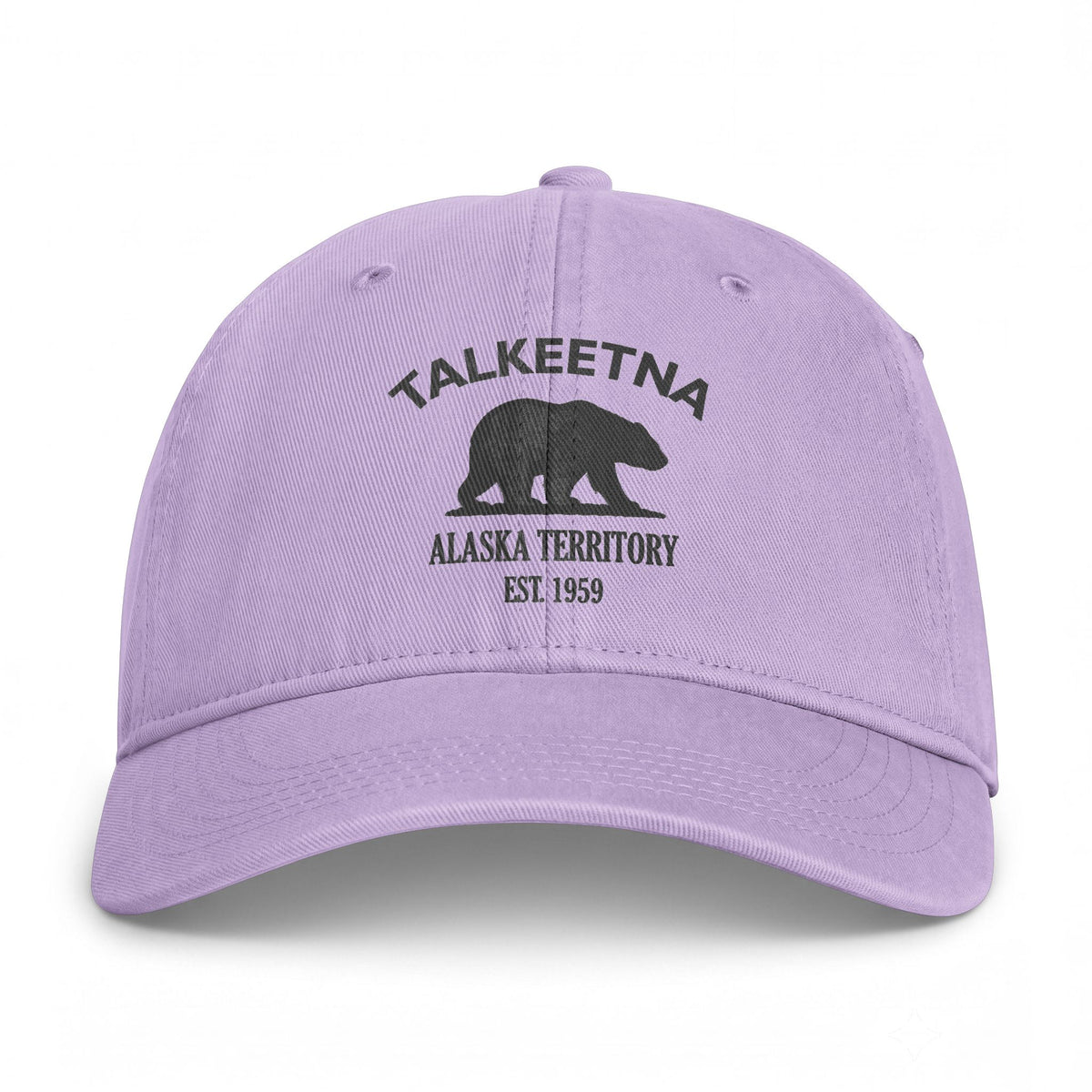 Talkeetna Alaska Distressed Cotton Cap - Charcoal Print Logo