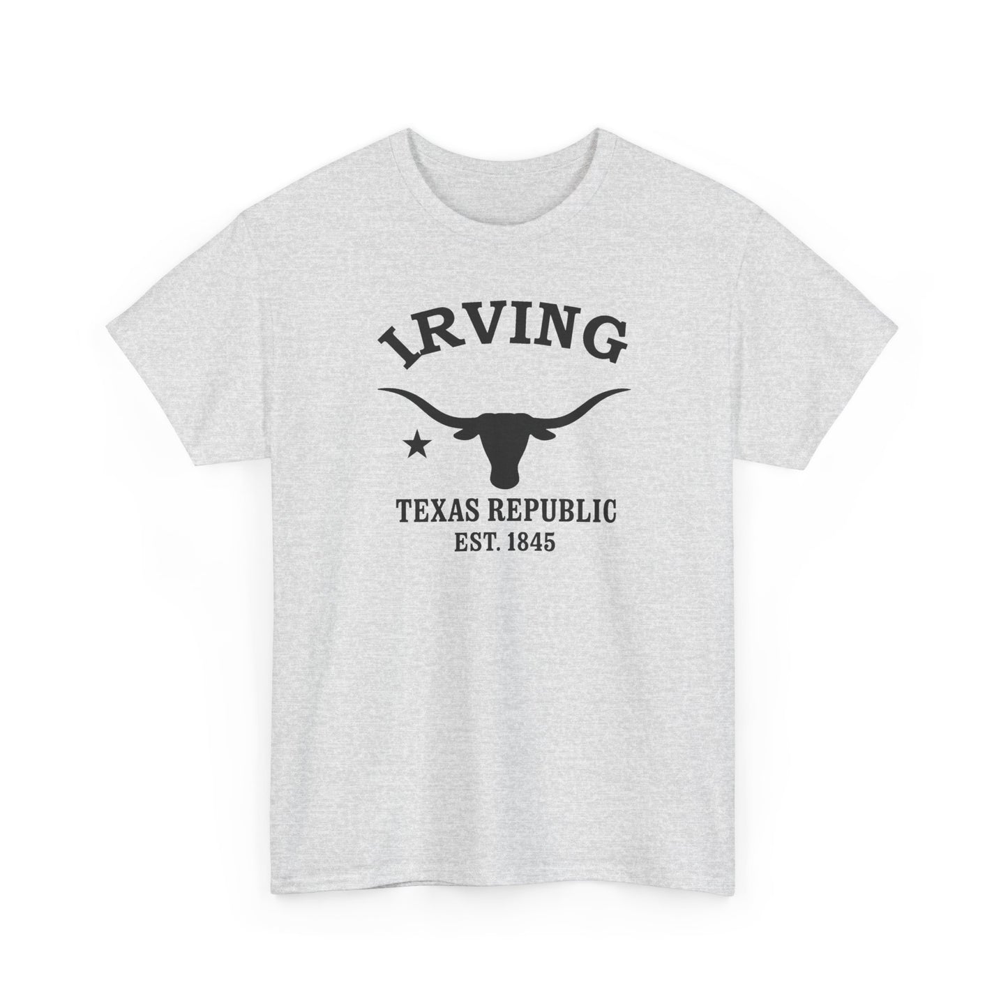 Irving Texas Vintage Retro Unisex Heavy Cotton Tee - Black Logo