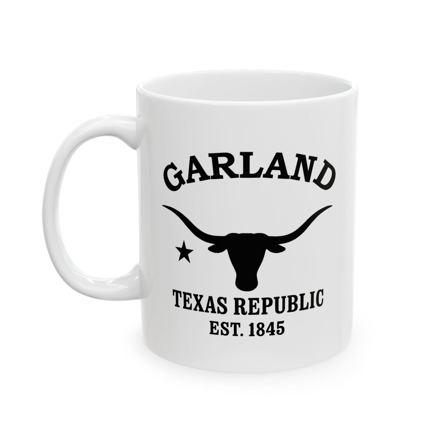 Garland Texas Vintage Retro Ceramic Mug - Black Logo