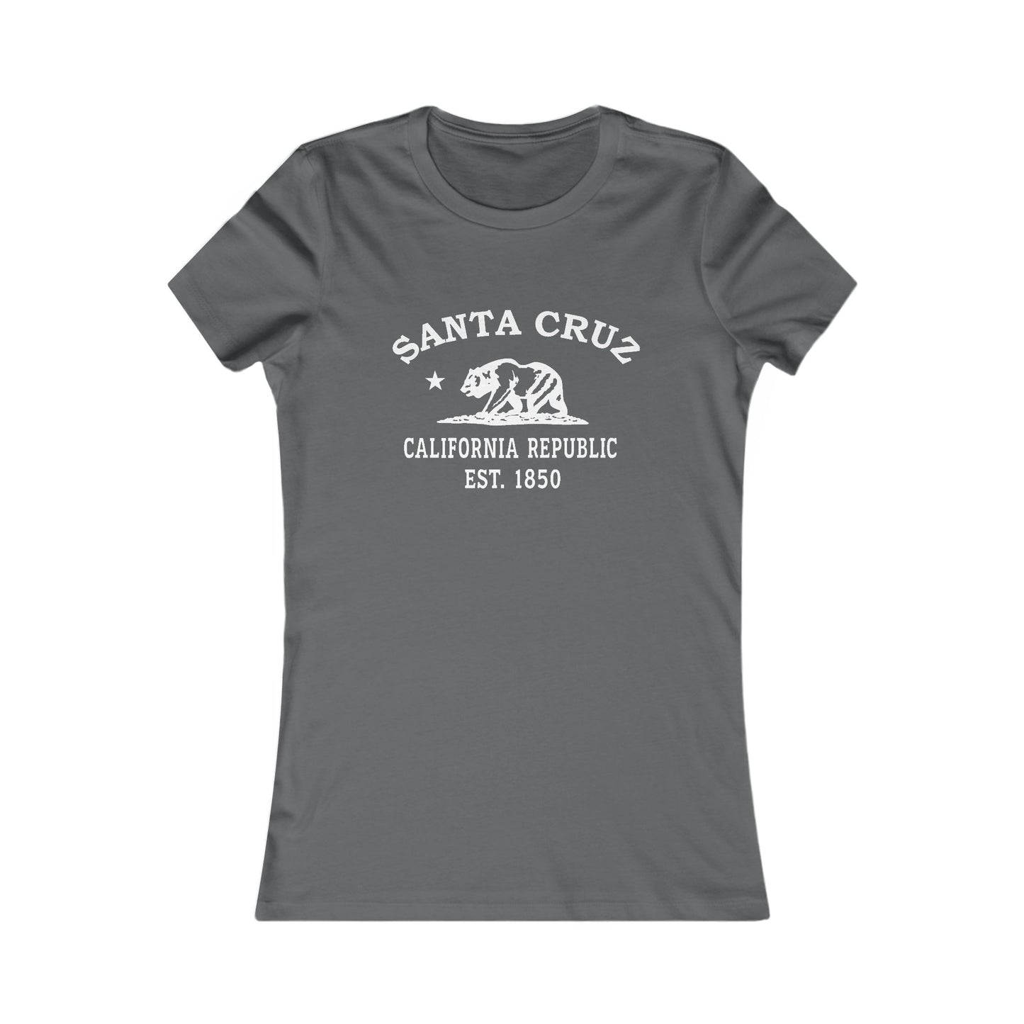 Santa Cruz California Vintage Retro Womens Fitted Ringspun Cotton Tee - White Logo
