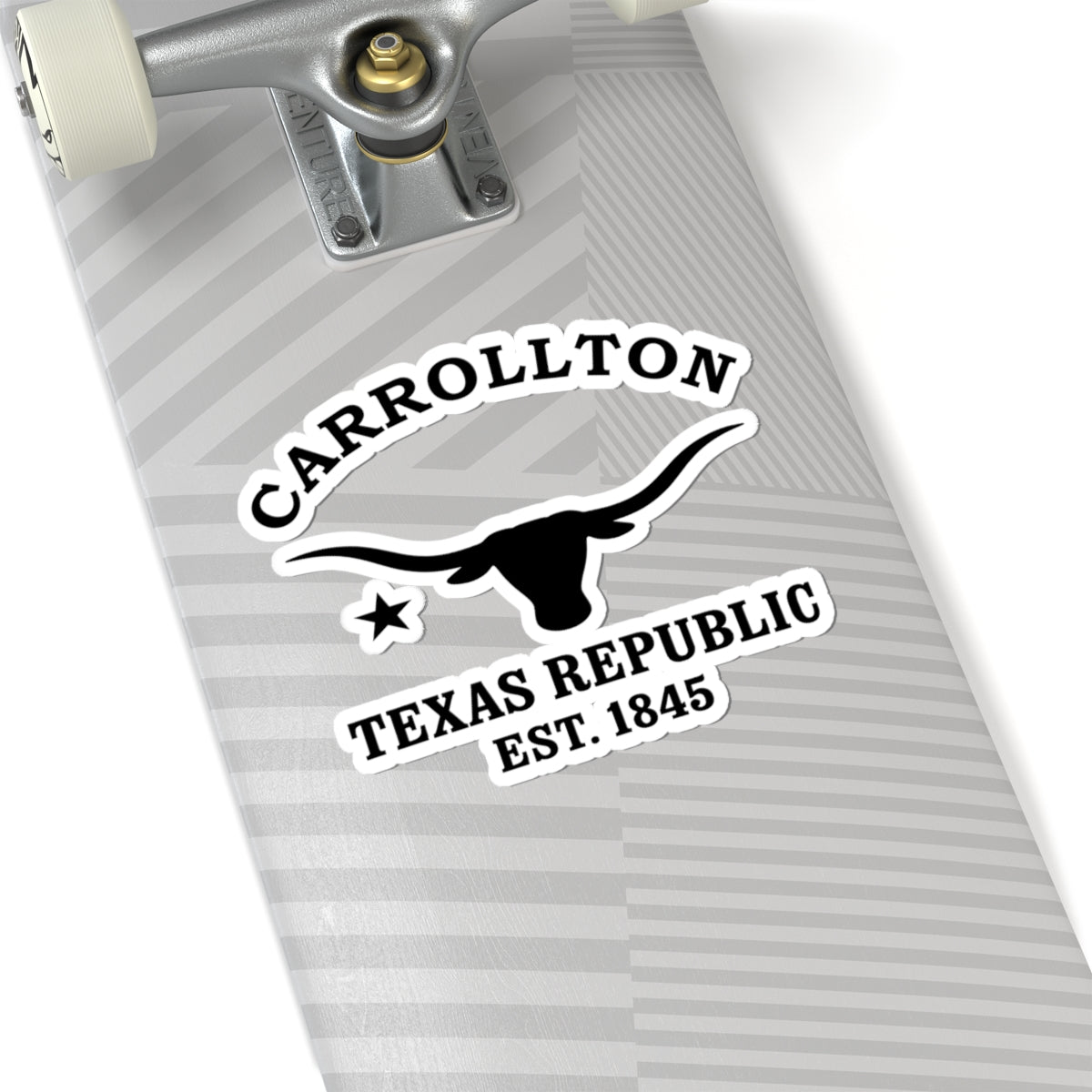 Carrollton Texas Vintage Retro Vinyl Sticker - Black Logo