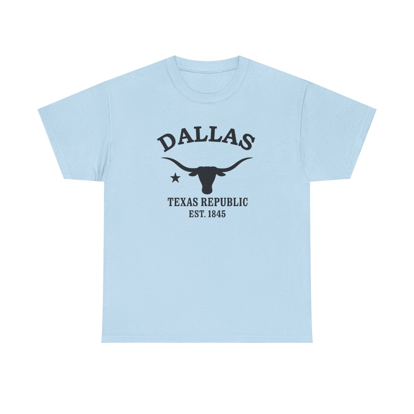 Dallas Texas Vintage Retro Unisex Heavy Cotton Tee - Black Logo