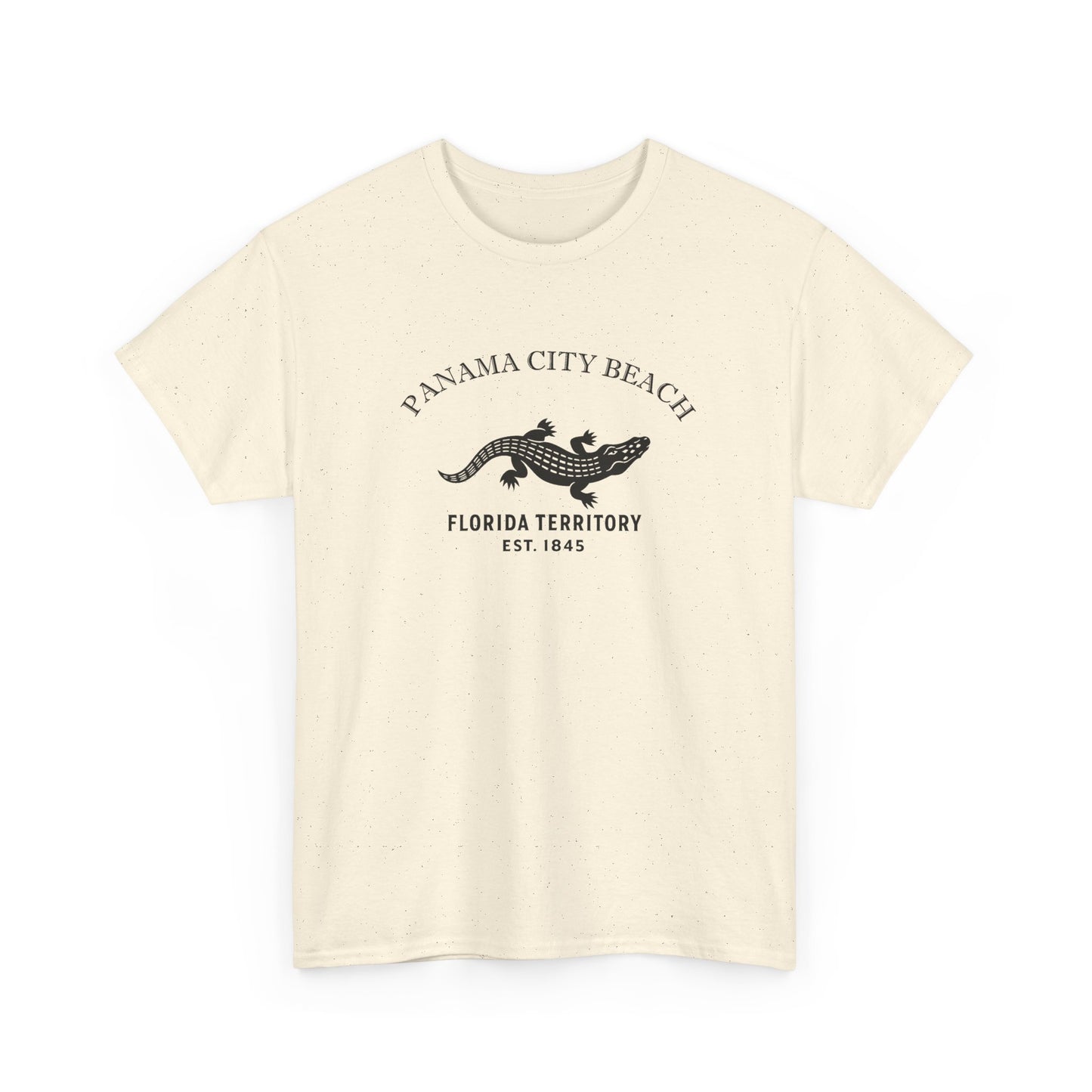 Panama City Beach Florida Vintage Retro Unisex Heavy Cotton Tee - Black Logo