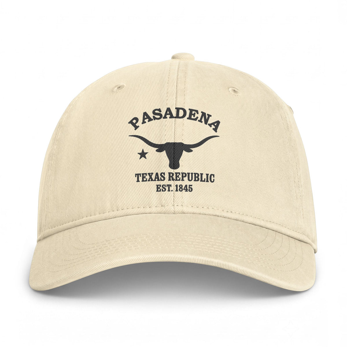 Pasadena Texas Distressed Cotton Cap - Charcoal Print Logo
