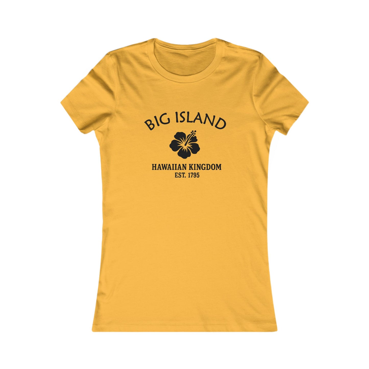 Big Island Hawaii Vintage Retro Womens Fitted Ringspun Cotton Tee - Black Logo
