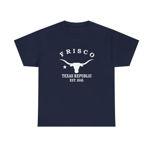 Frisco Texas Vintage Retro Unisex Heavy Cotton Tee - White Logo