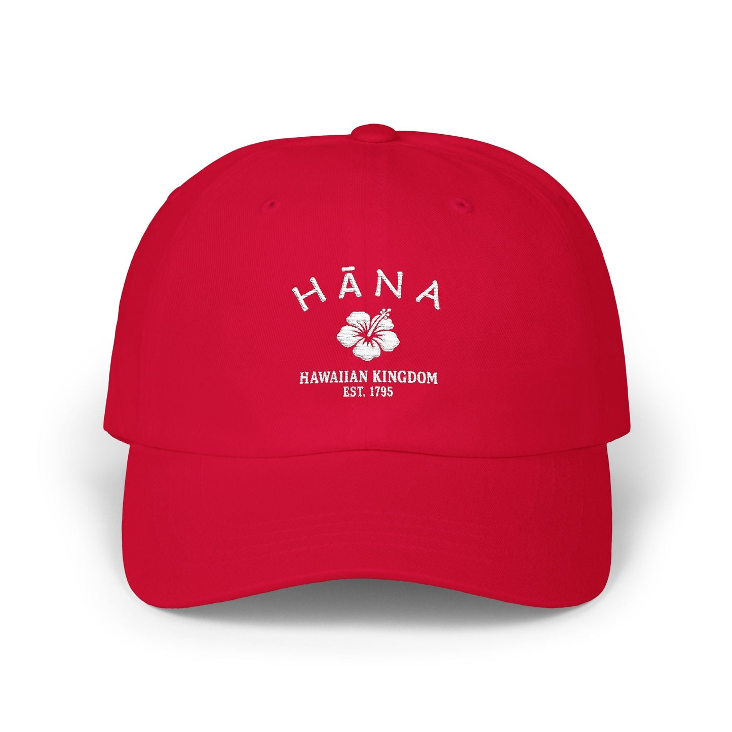 Hana Hawaii Classic Embroidered Cotton Cap - White Logo
