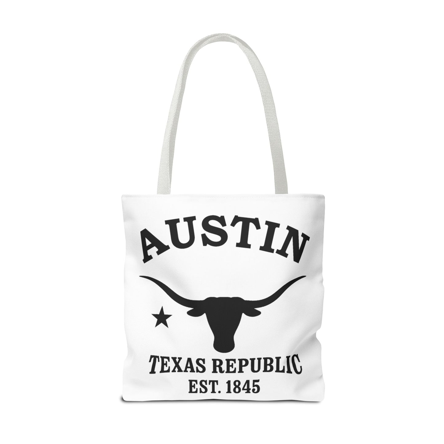 Austin Texas Vintage Retro Light Canvas Tote - Black Logo