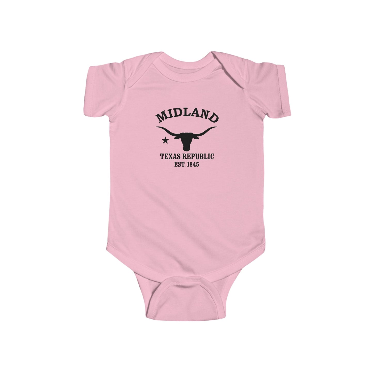 Midland Texas Cottton Jersey Baby Bodysuit - Black Logo