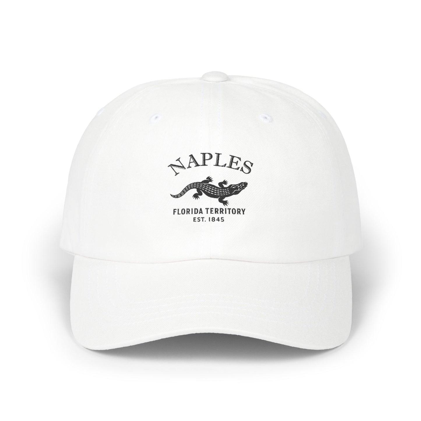 Naples Florida Vintage Retro Embroidered Cotton Cap - Black Logo