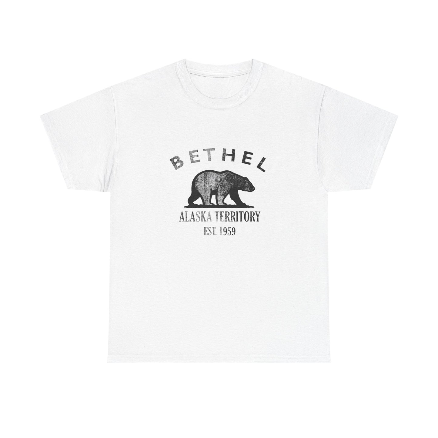 Bethel Alaska Vintage Retro Unisex Heavy Cotton Tee - Black Logo