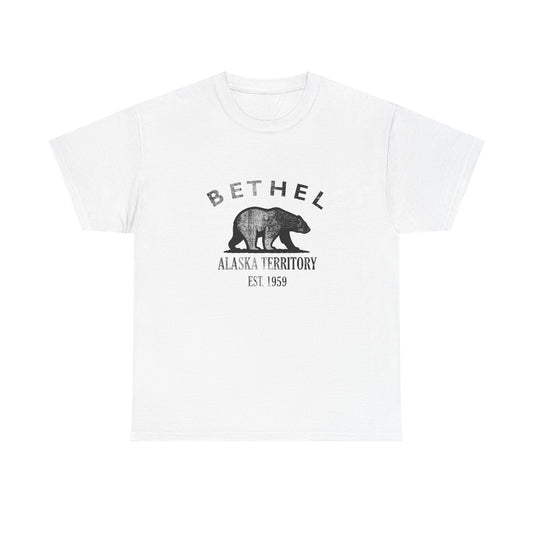 Bethel Alaska Vintage Retro Unisex Heavy Cotton Tee - Black Logo