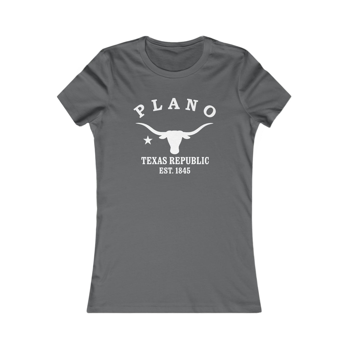 Plano Texas Vintage Retro Womens Fitted Ringspun Cotton Tee - White Logo