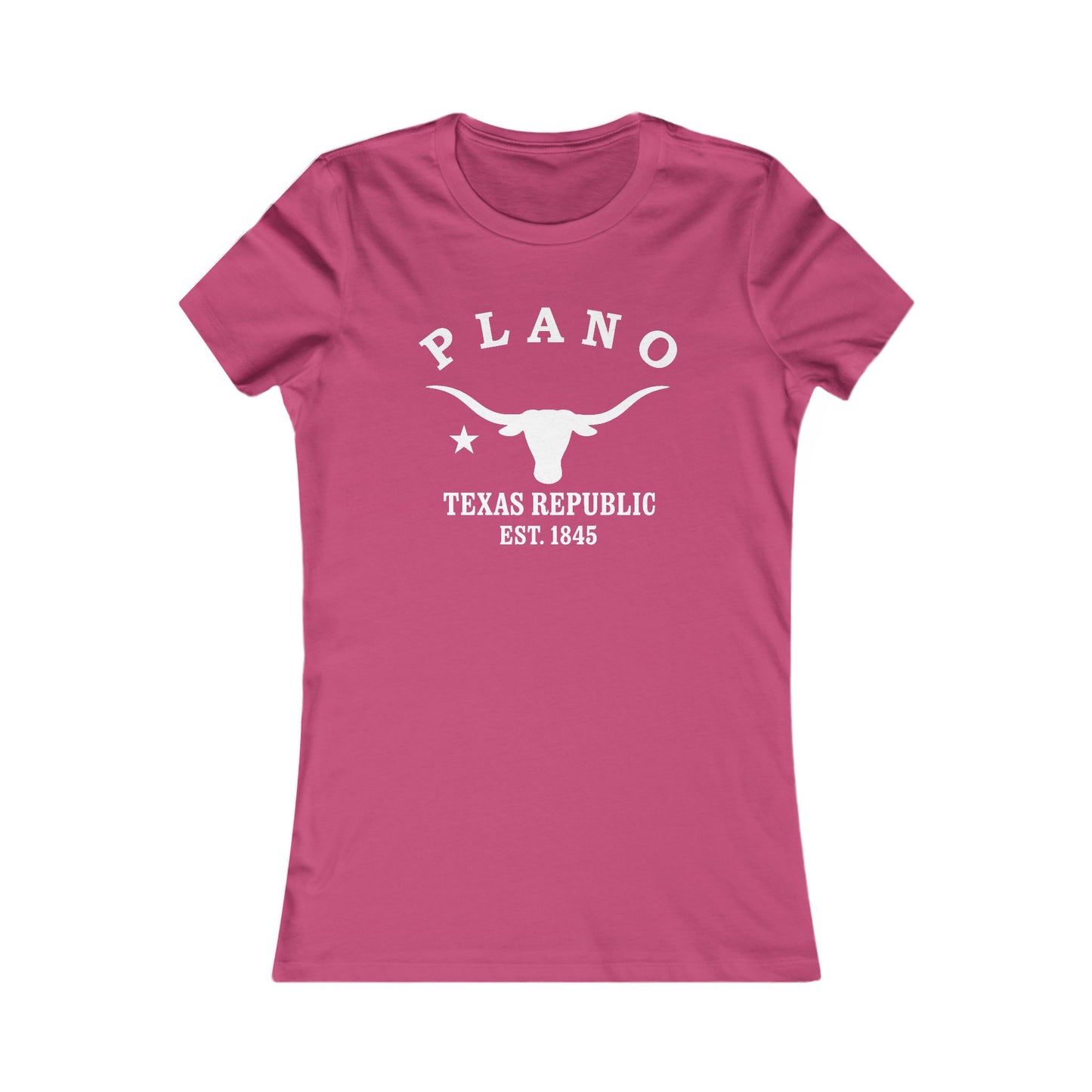 Plano Texas Vintage Retro Womens Fitted Ringspun Cotton Tee - White Logo
