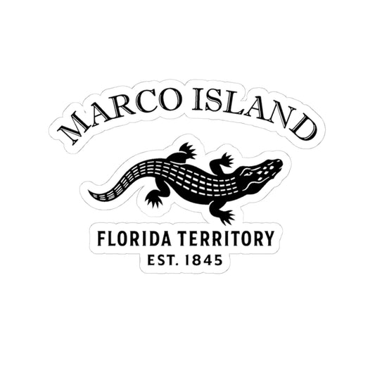 Marco Island Florida Vintage Retro Vinyl Sticker - Black Logo
